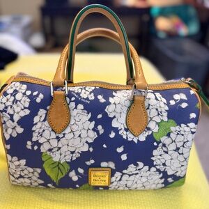 Dooney & Bourke Vintage Blue and White Floral Satchel